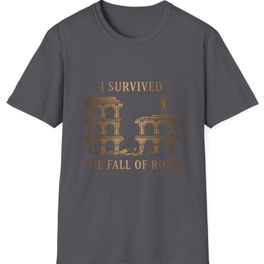 I Survived The Fall of T-Shirt - Charcoal front