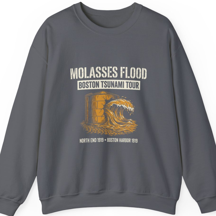 Boston Molasses Flood Tour Sweatshirt - Charcoal front