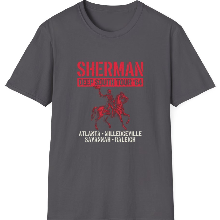 Sherman Deep South Tour Vintage T-Shirt - Charcoal front