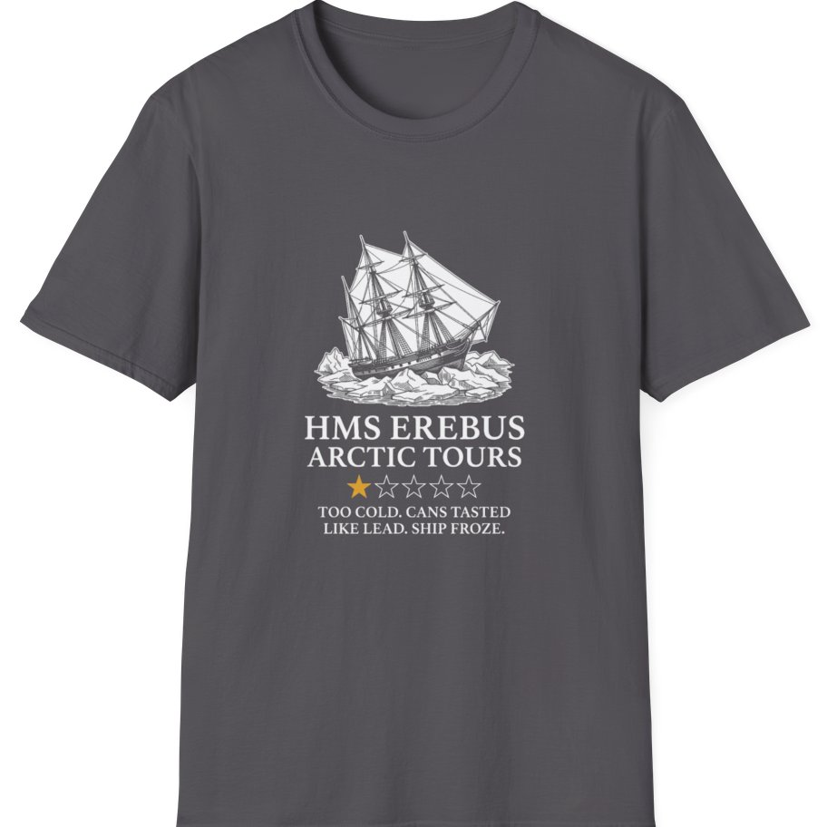 Hms Erebus Arctic Tours T-Shirt - Charcoal front