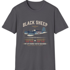 Black Sheep Squadron Crest T-Shirt - Charcoal front