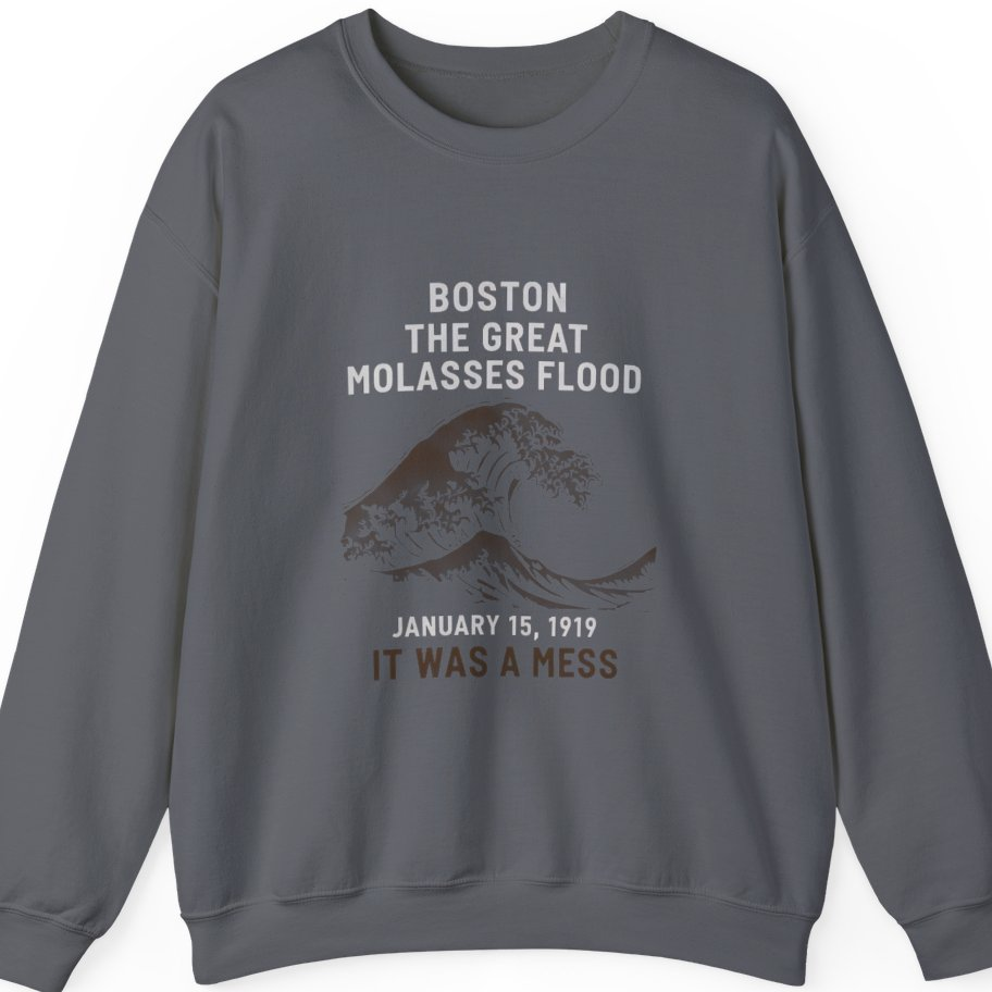 Boston The Great Molasses Flood Sweatshirt - Charcoal front