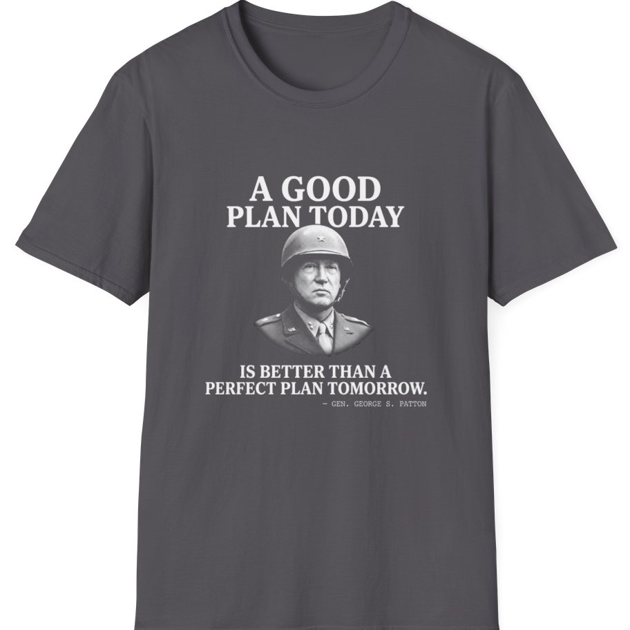 Patton Good Plan T-Shirt - Charcoal front