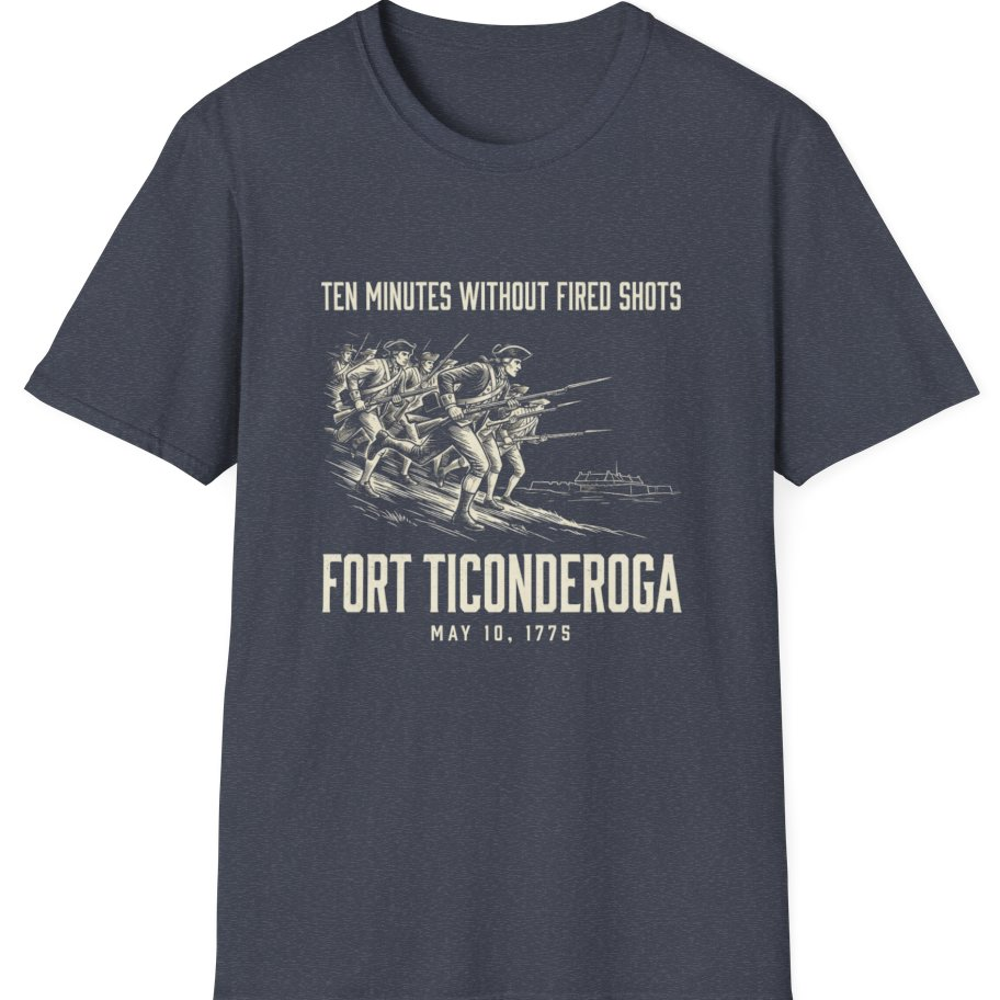 Fort Ticonderoga Ten Minutes T-Shirt - Heather Navy front