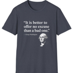 George Washington No Excuse T-Shirt - Heather Navy front