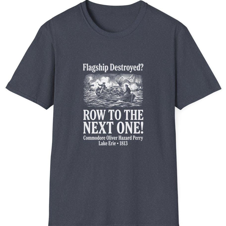 Row To The Next Ship T-Shirt - Heather Navy front
