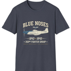 Blue Nosed Fighter Group T-Shirt - Heather Navy front