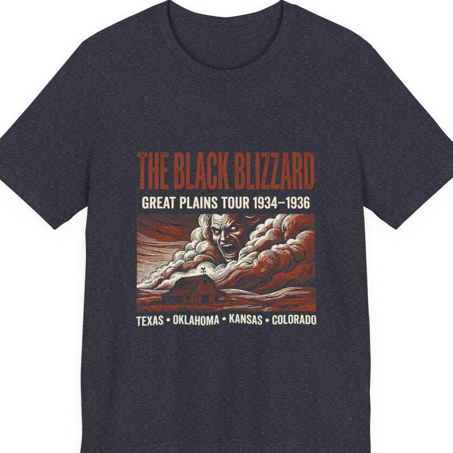 Black Blizzard Dust Tour Premium Tee - Heather Navy front