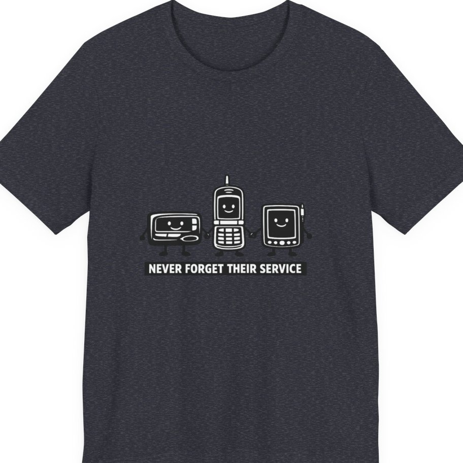 Never Forget Their Service Obsolete Premium Tee - Heather Navy front