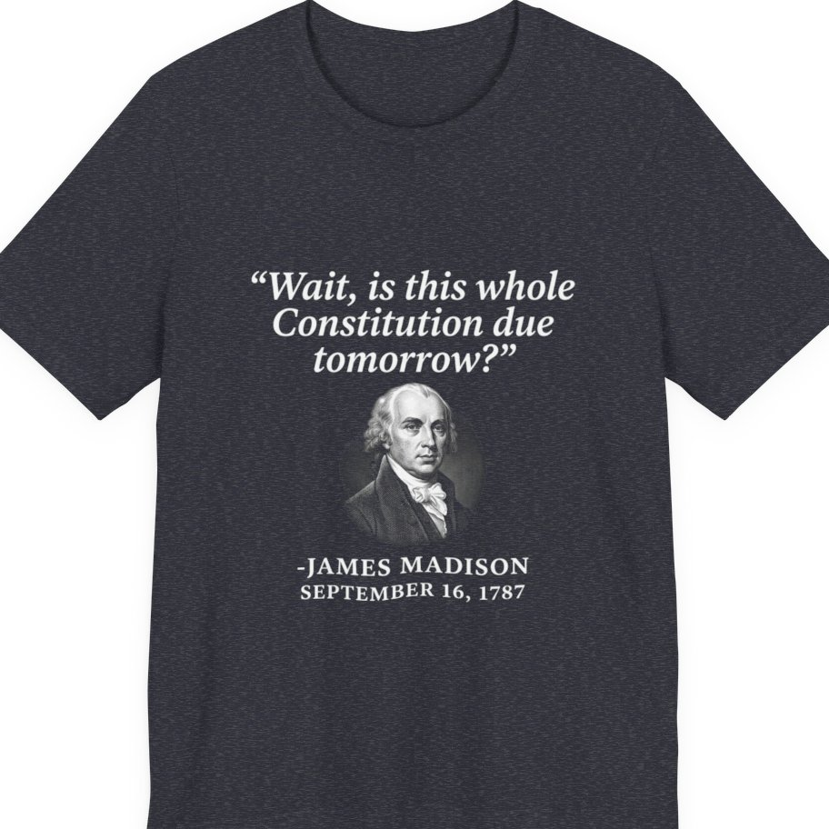 Madison Constitution Deadline Premium Tee - Heather Navy front