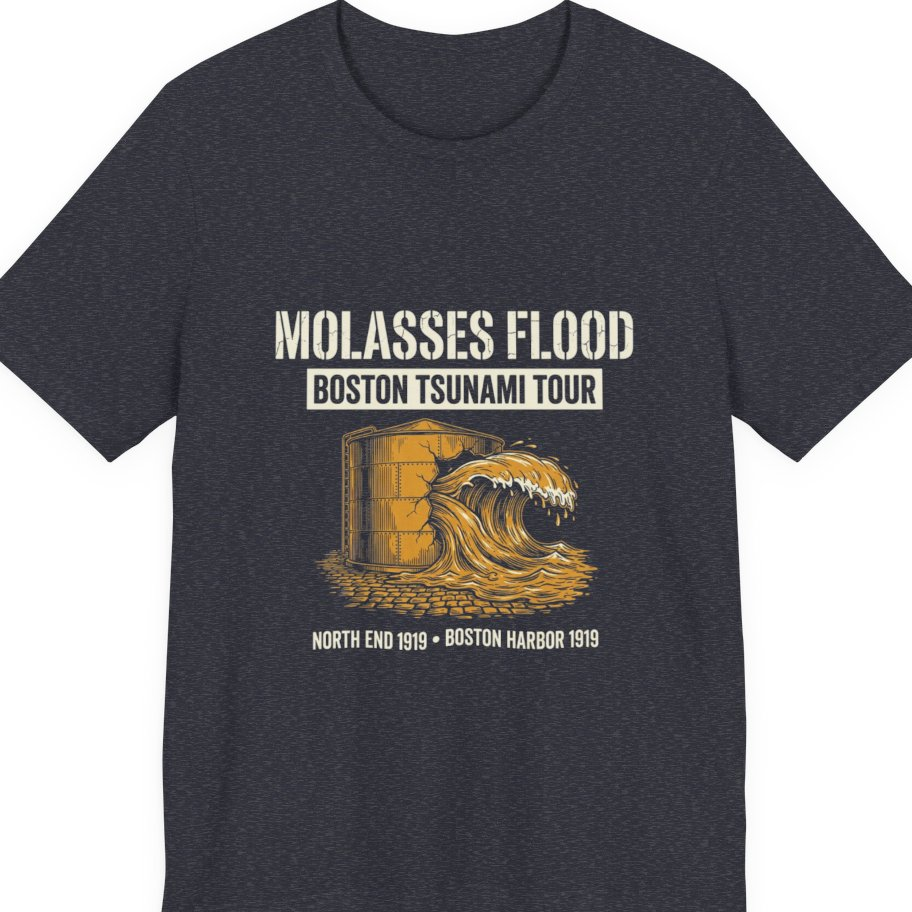 Boston Molasses Flood Tour Premium Tee - Heather Navy front