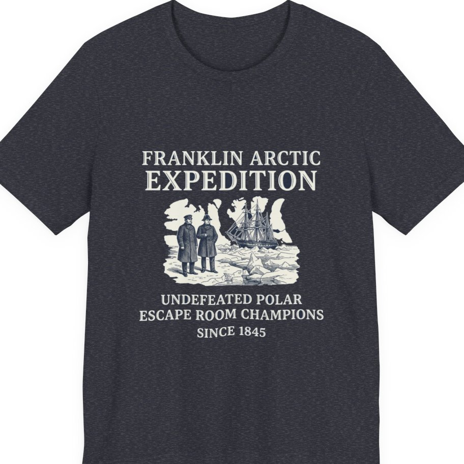 Franklin Arctic Expedition Escape Room Premium Tee - Heather Navy front