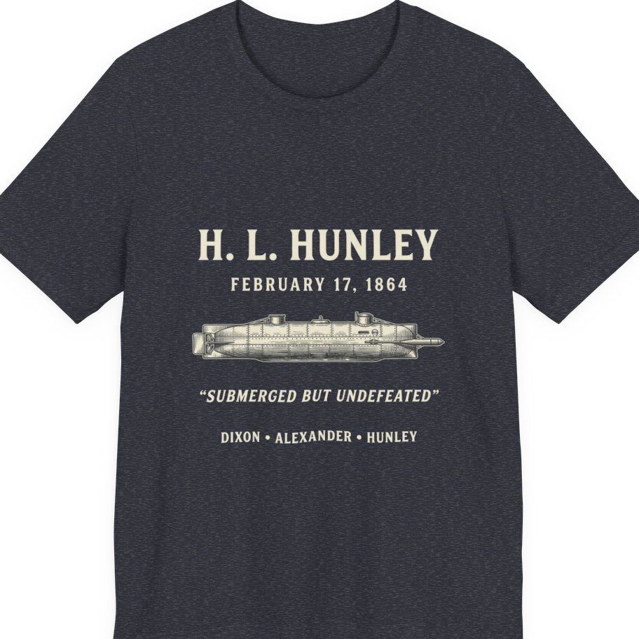 Css Hunley Submarine Memorial Premium Tee - Heather Navy front