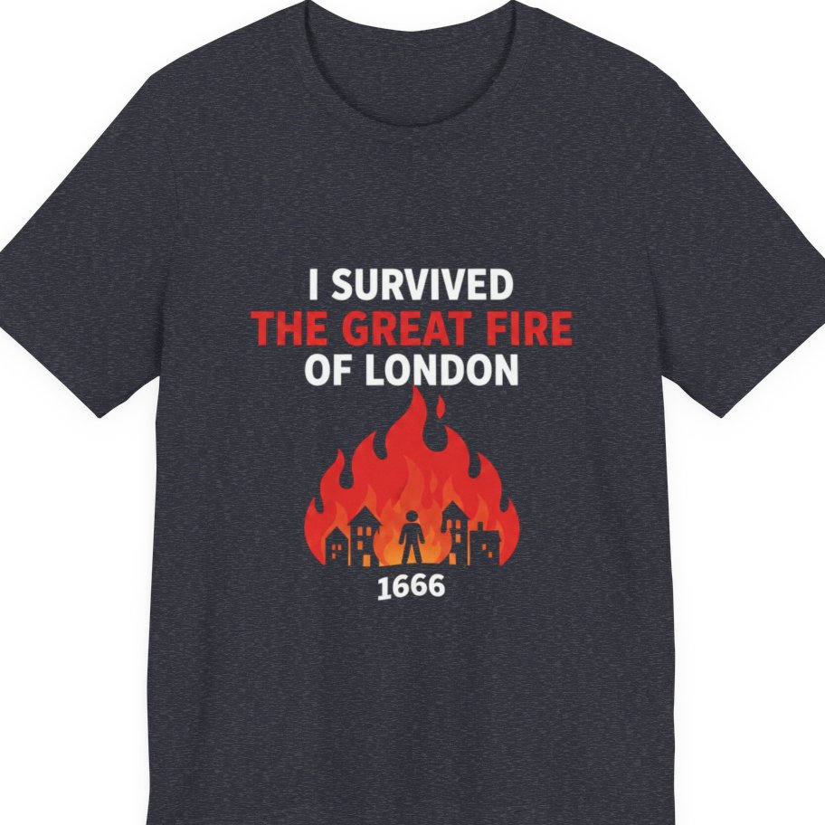 I Survived The Great Fire Premium Tee - Heather Navy front
