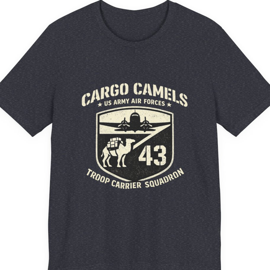 Cargo Camels WWII Usaaf Troop Premium Tee - Heather Navy front
