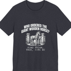 Trojan Wooden Horse Premium Tee - Heather Navy front