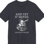 Galileo And Yet It Moves Premium Tee - Heather Navy front