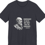 Socrates Ignorance Is Bliss Quote Premium Tee - Heather Navy front