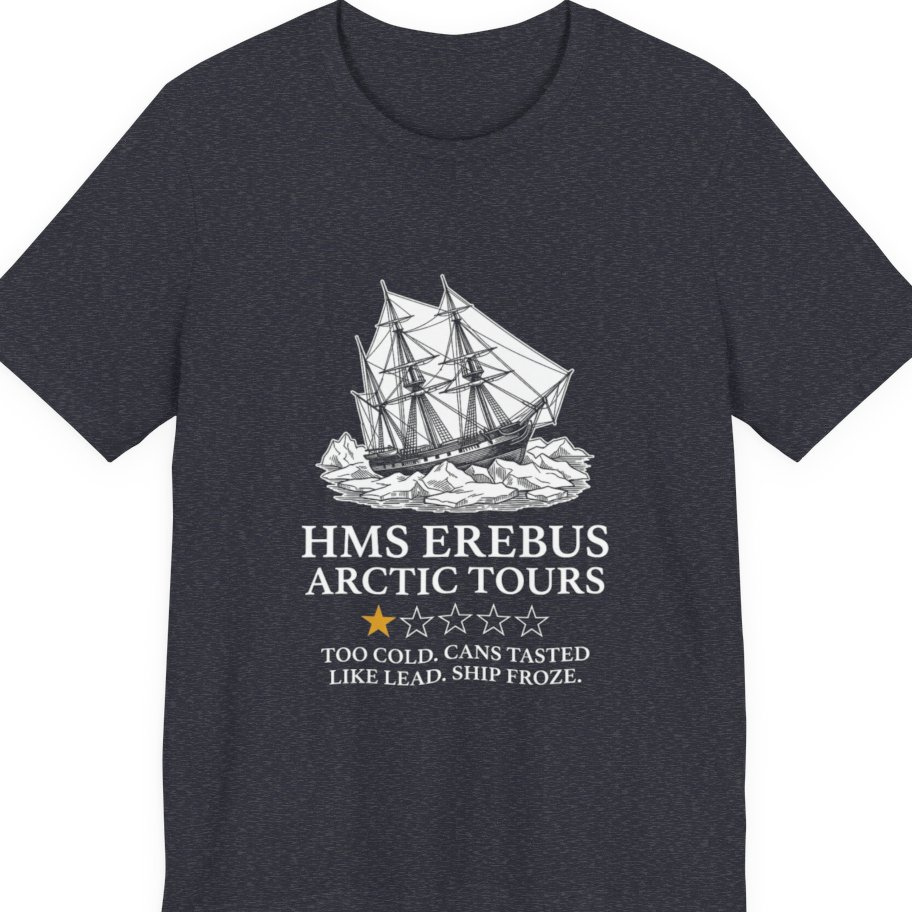Hms Erebus Arctic Tours Premium Tee - Heather Navy front