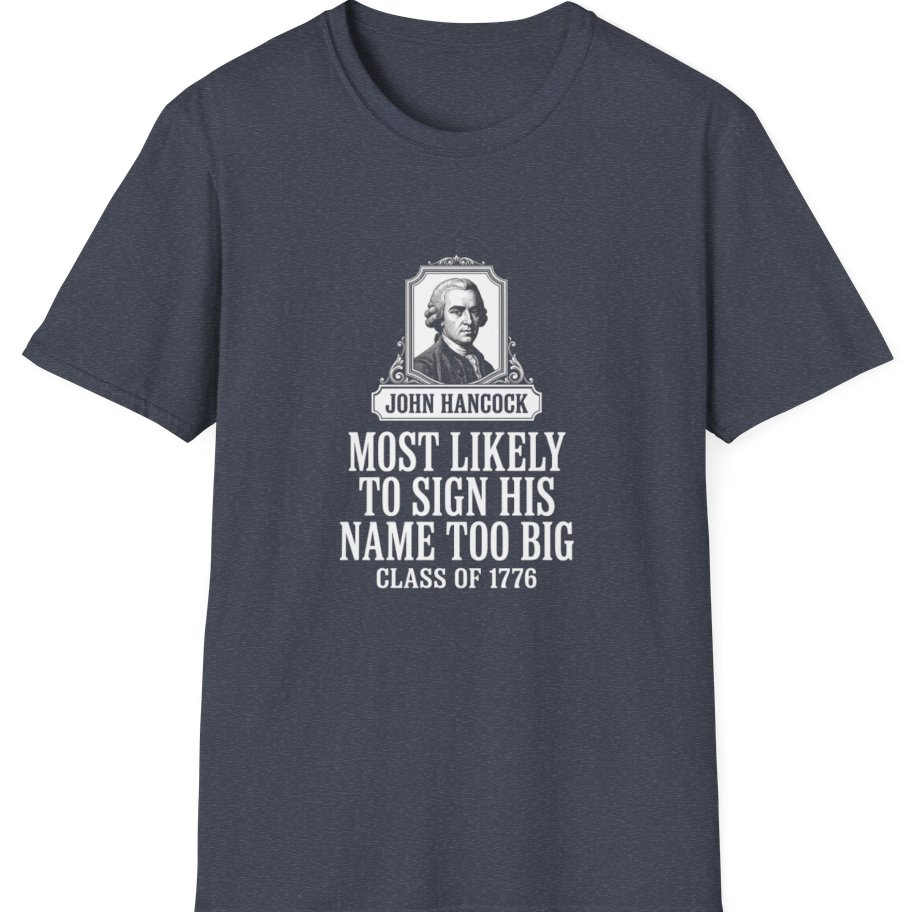 John Hancock Signature Superlative T-Shirt - Heather Navy front