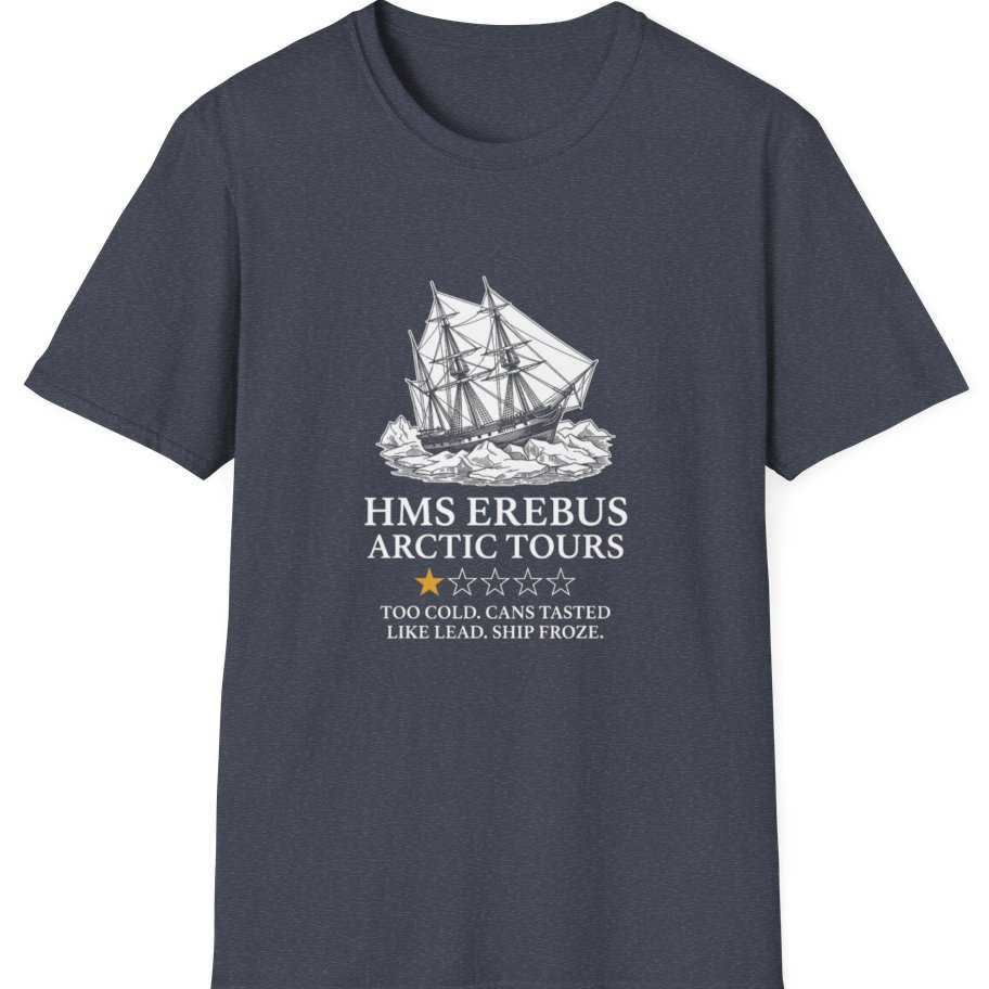 Hms Erebus Arctic Tours T-Shirt - Heather Navy front