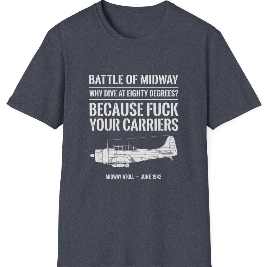 Battle of Midway T-Shirt - Heather Navy front