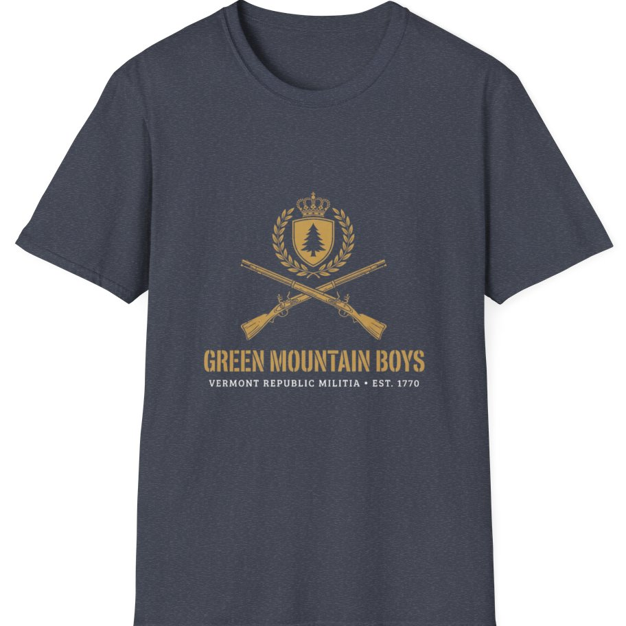 Green Mountain Boys Crest T-Shirt - Heather Navy front
