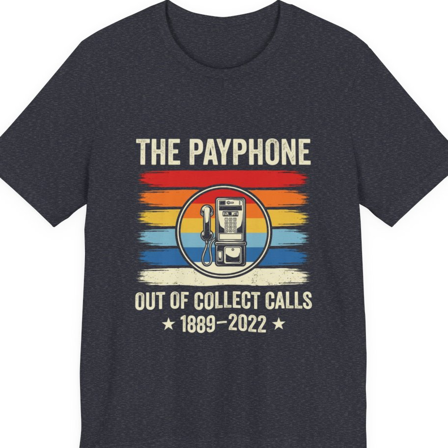 Public Payphone Memorial Premium Tee - Heather Navy front