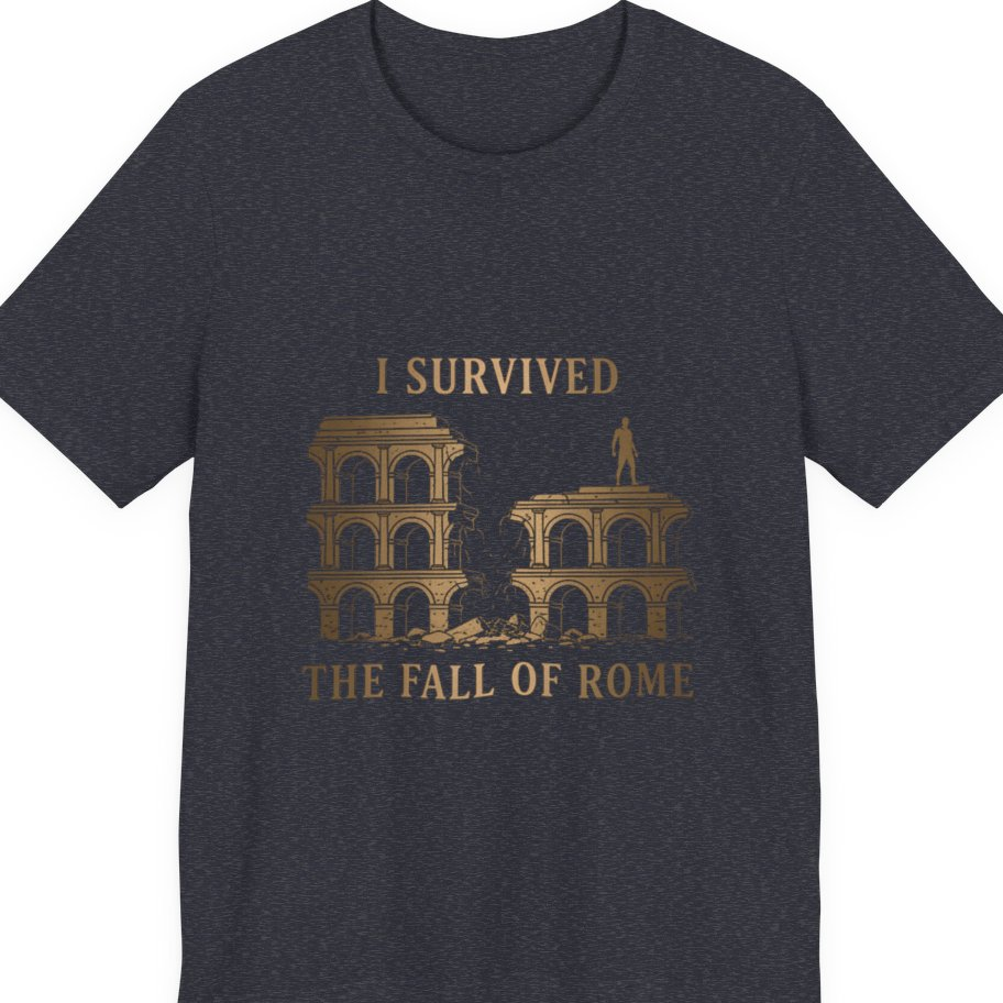 I Survived The Fall of Premium Tee - Heather Navy front