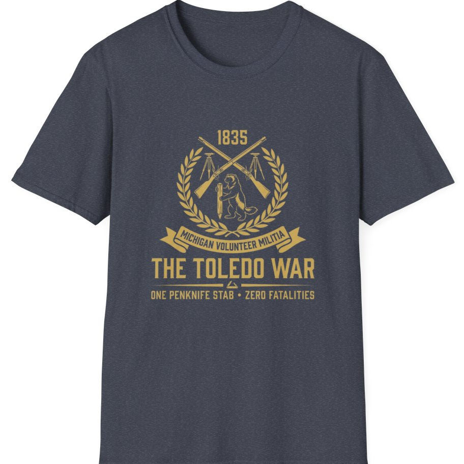 The Toledo War Michigan Volunteer T-Shirt - Heather Navy front