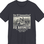 Out of Ammunition Fix Bayonets Premium Tee - Heather Navy front
