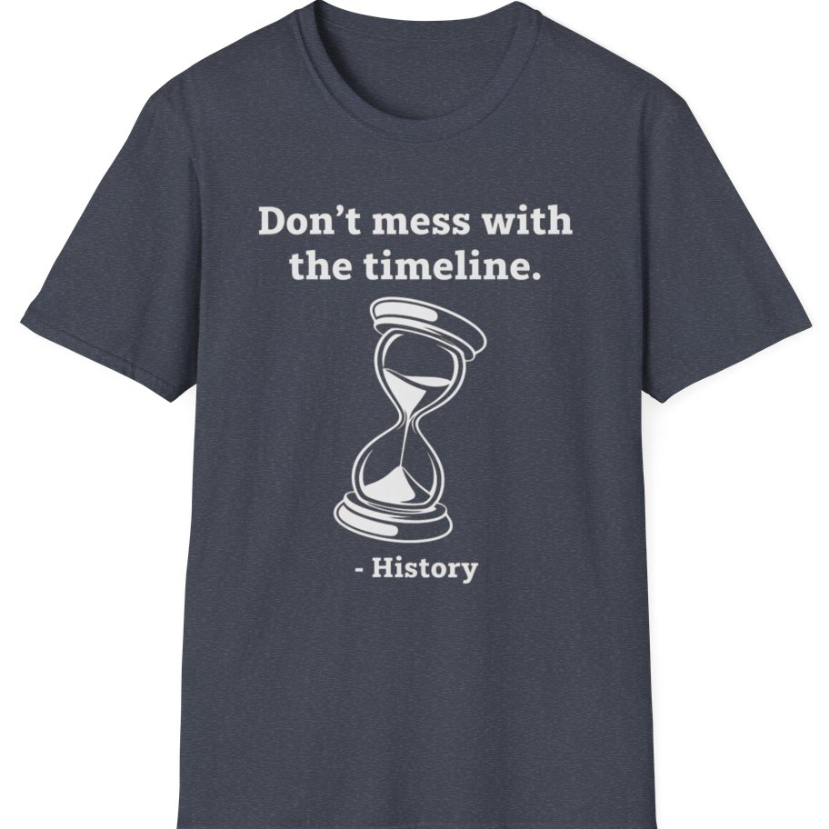 Time Travel Paradox T-Shirt - Heather Navy front