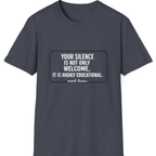 Your Silence Is Educational T-Shirt - Heather Navy front