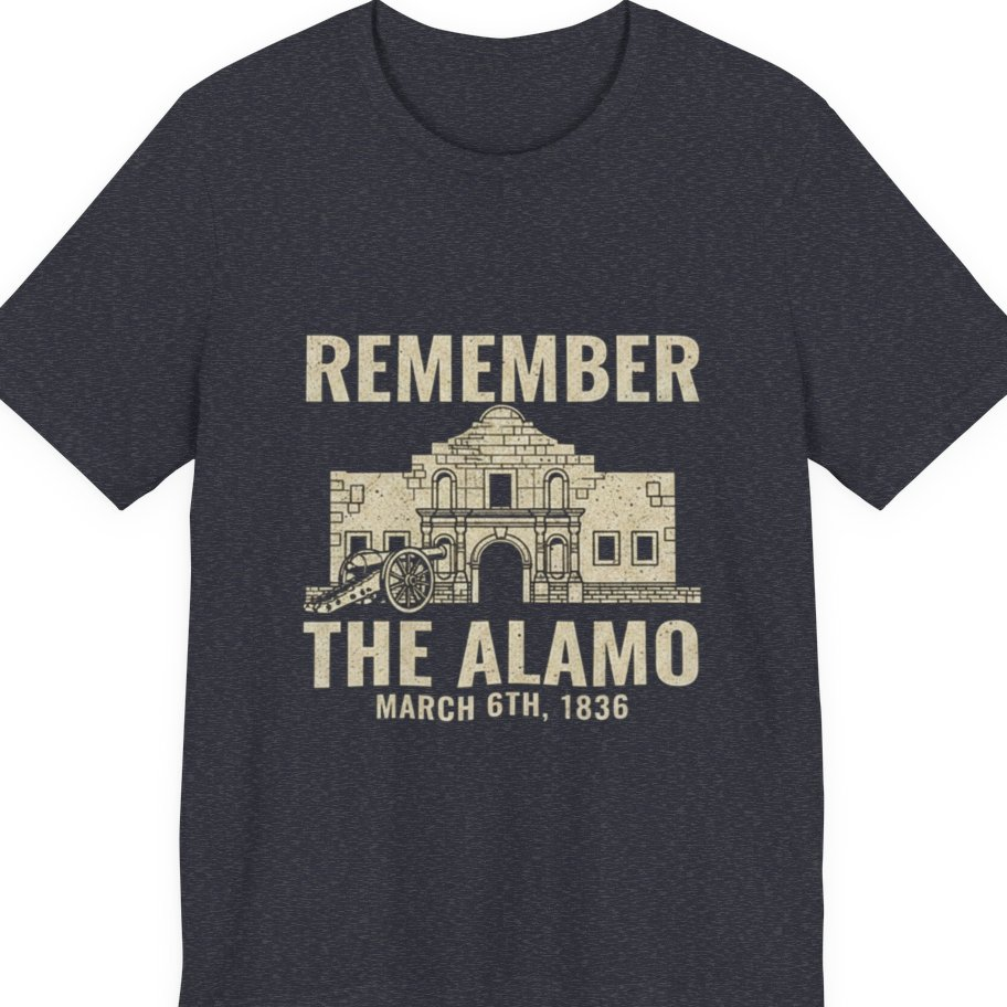 Remember The Alamo March 6Th Premium Tee - Heather Navy front