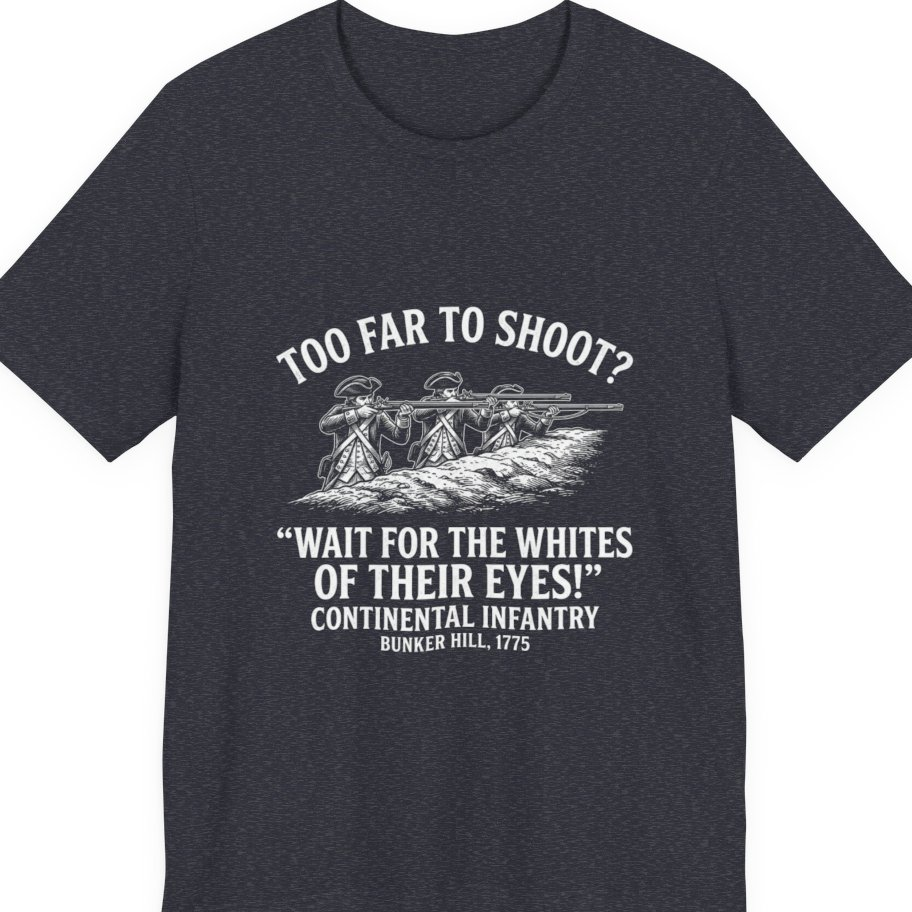 Whites of Their Eyes Bunker Premium Tee - Heather Navy front