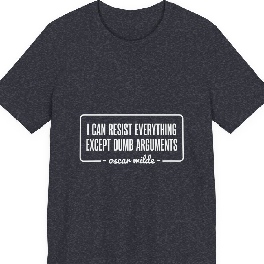 Oscar Wilde Quote Premium Tee - Heather Navy front