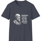 Socrates Ignorance Is Bliss Quote T-Shirt - Heather Navy front
