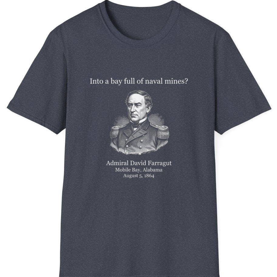 Mobile Bay Minefield T-Shirt - Heather Navy front