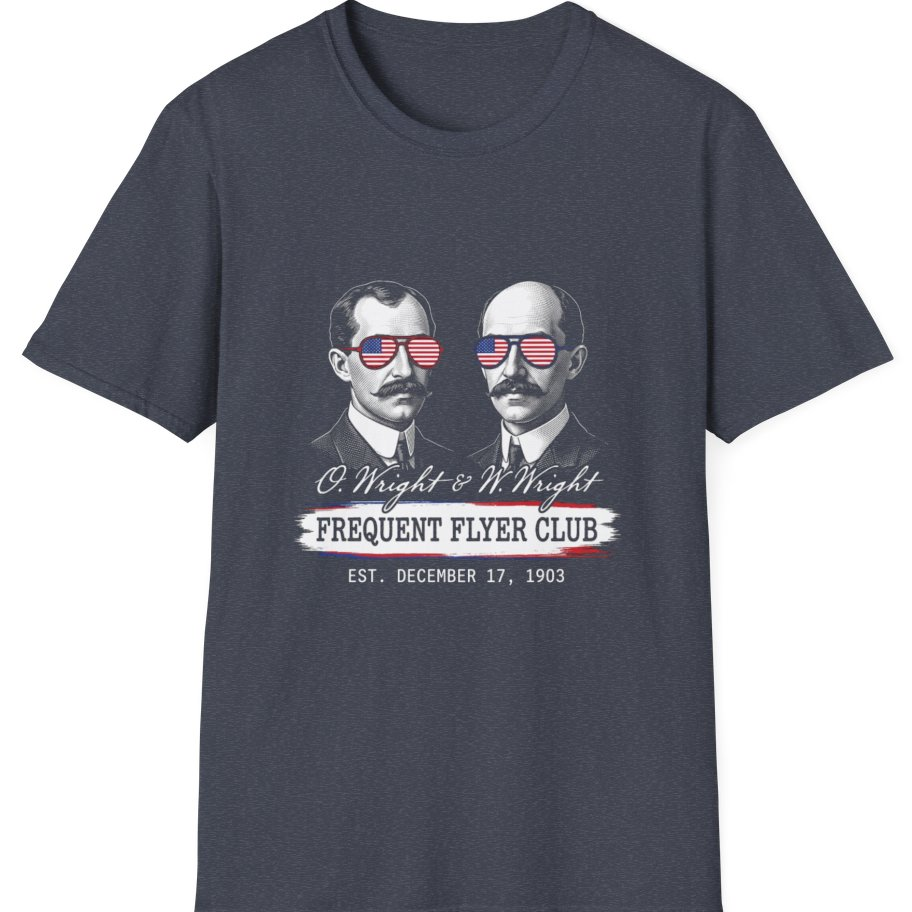 Wright Brothers Frequent Flyer T-Shirt - Heather Navy front