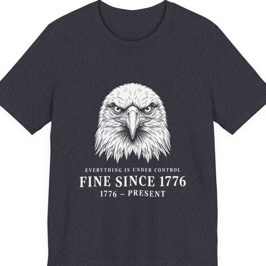 Stressed Eagle Fine Since Premium Tee - Heather Navy front