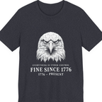 Stressed Eagle Fine Since Premium Tee - Heather Navy front