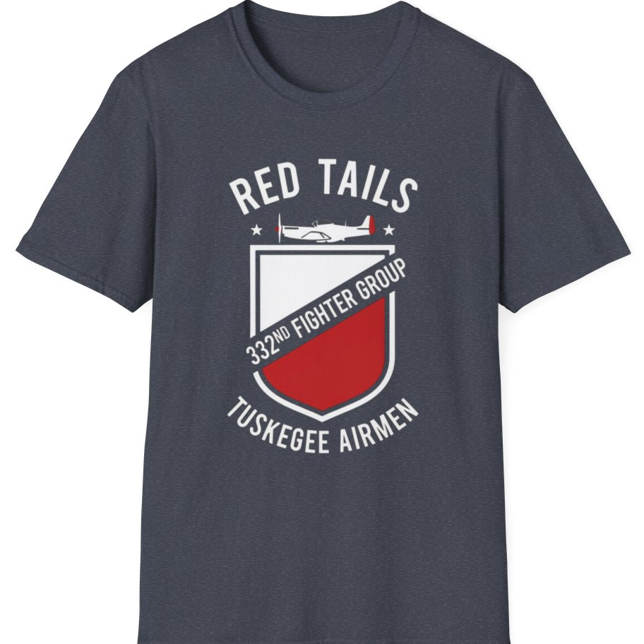 Red Tails 332nd Fighter Group T-Shirt - Heather Navy front