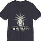 Lady Liberty We Are Thriving Premium Tee - Heather Navy front