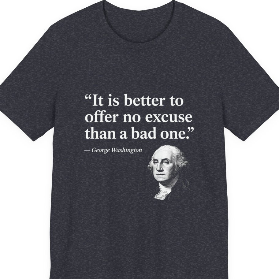 George Washington No Excuse Premium Tee - Heather Navy front