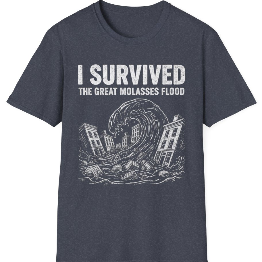 Great Molasses Flood T-Shirt - Heather Navy front