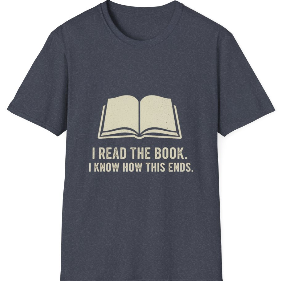 I Read The Book T-Shirt - Heather Navy front