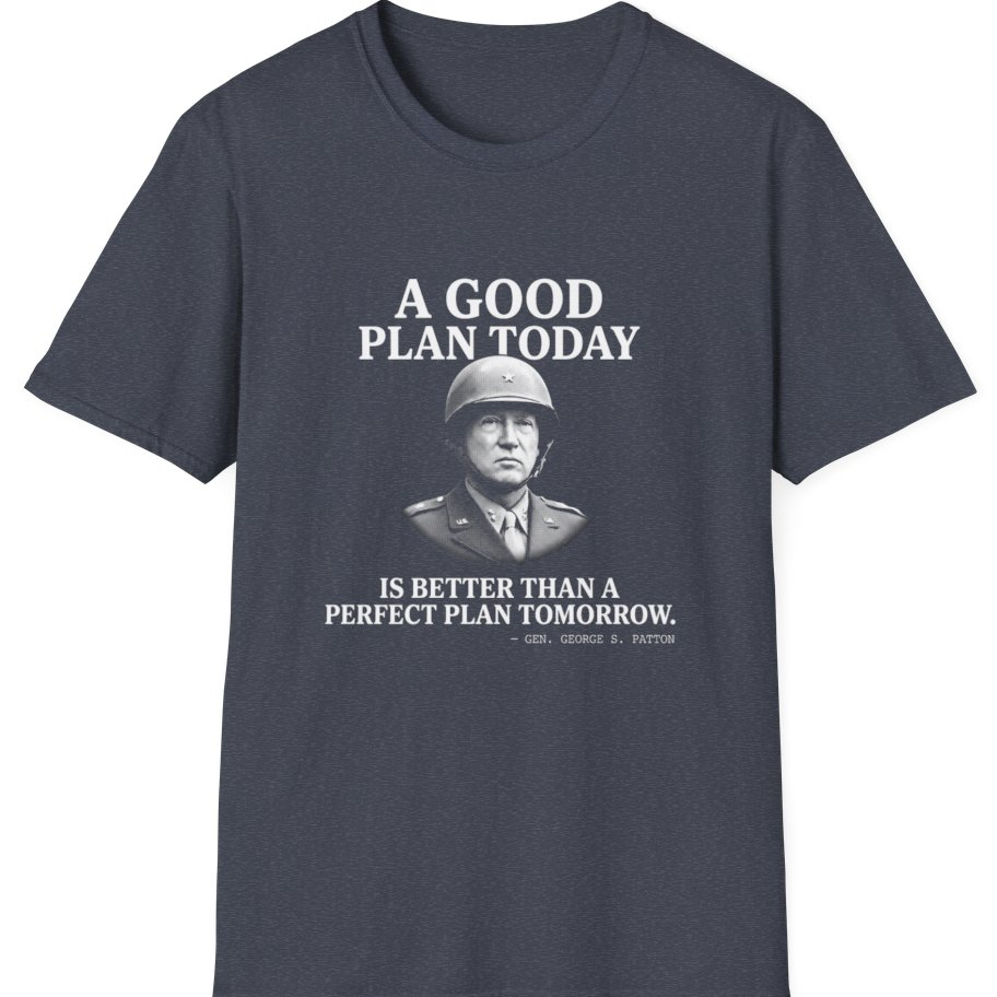 Patton Good Plan T-Shirt - Heather Navy front