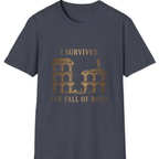 I Survived The Fall of T-Shirt - Heather Navy front