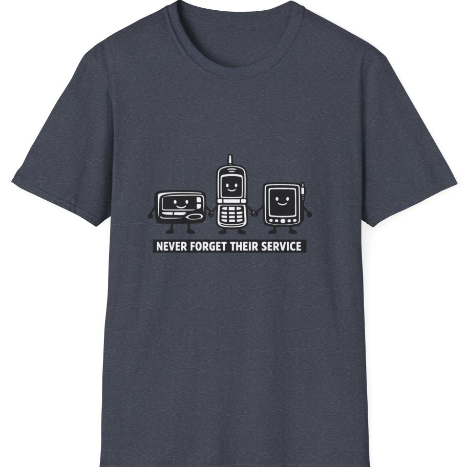 Never Forget Their Service Obsolete T-Shirt - Heather Navy front