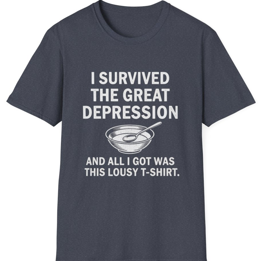 Great Depression T-Shirt - Heather Navy front